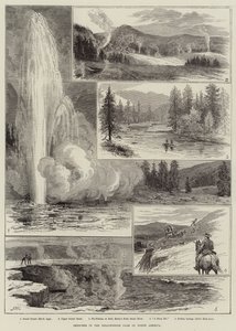 Esboços no Parque Yellowstone da América do Norte